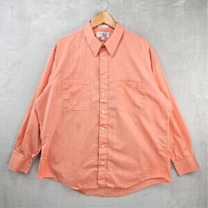 Vintage Burberrys of London Shirt Mens XL Orange Long Sleeve Made USA 90s FLAWS